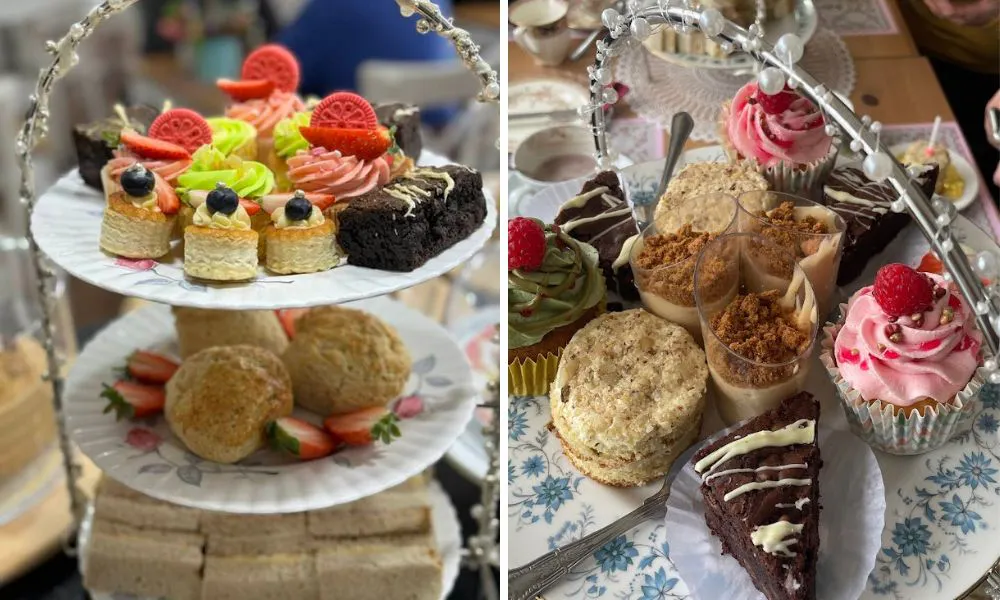 a selection of cakes and scones from gracie-ann's tea room