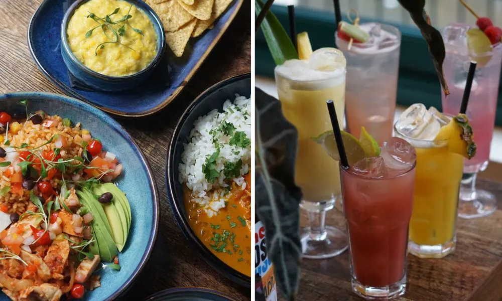 Mexican plates and colourful cocktails