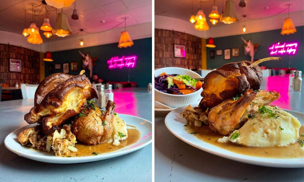 plates of roast dinners from Juju's