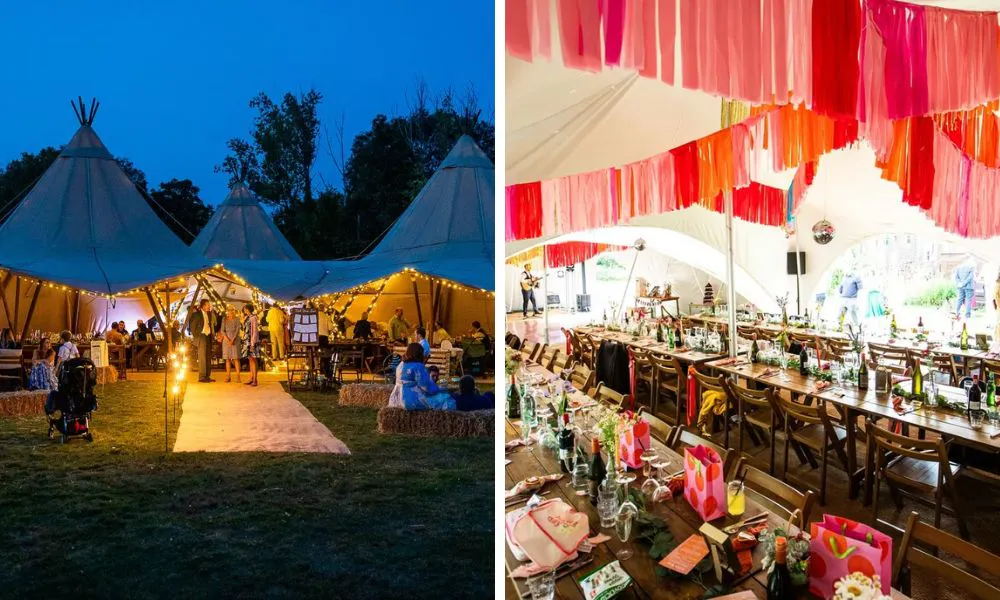 festival style wedding with tipis and marquees