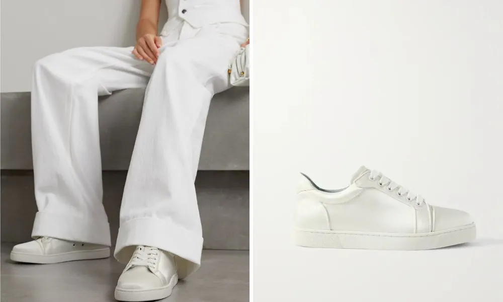 White satin trainers 