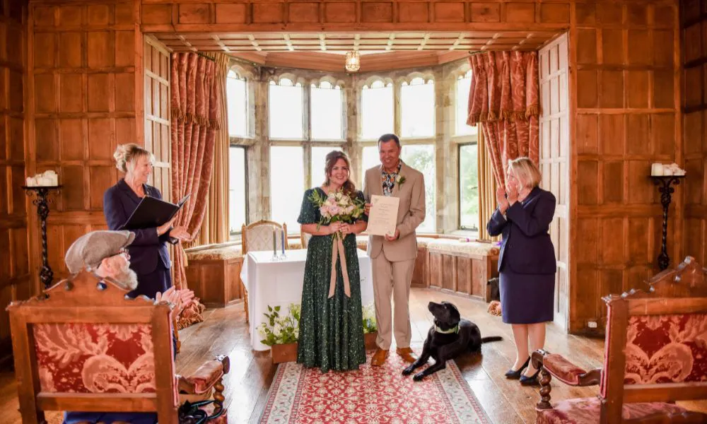 A dog-friendly wedding ceremony