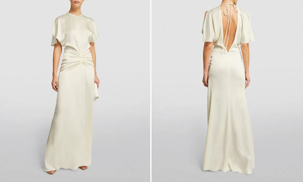 silky off-white maxi dress 