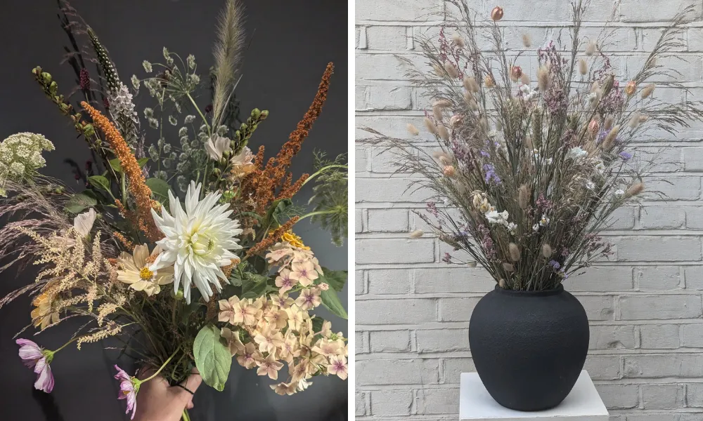 dried wedding flower arrangements by dee reid