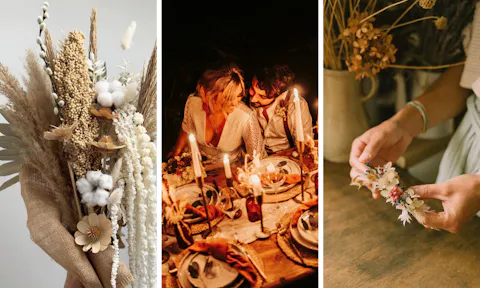 How to use dried flowers at your wedding: Ideas and practical tips