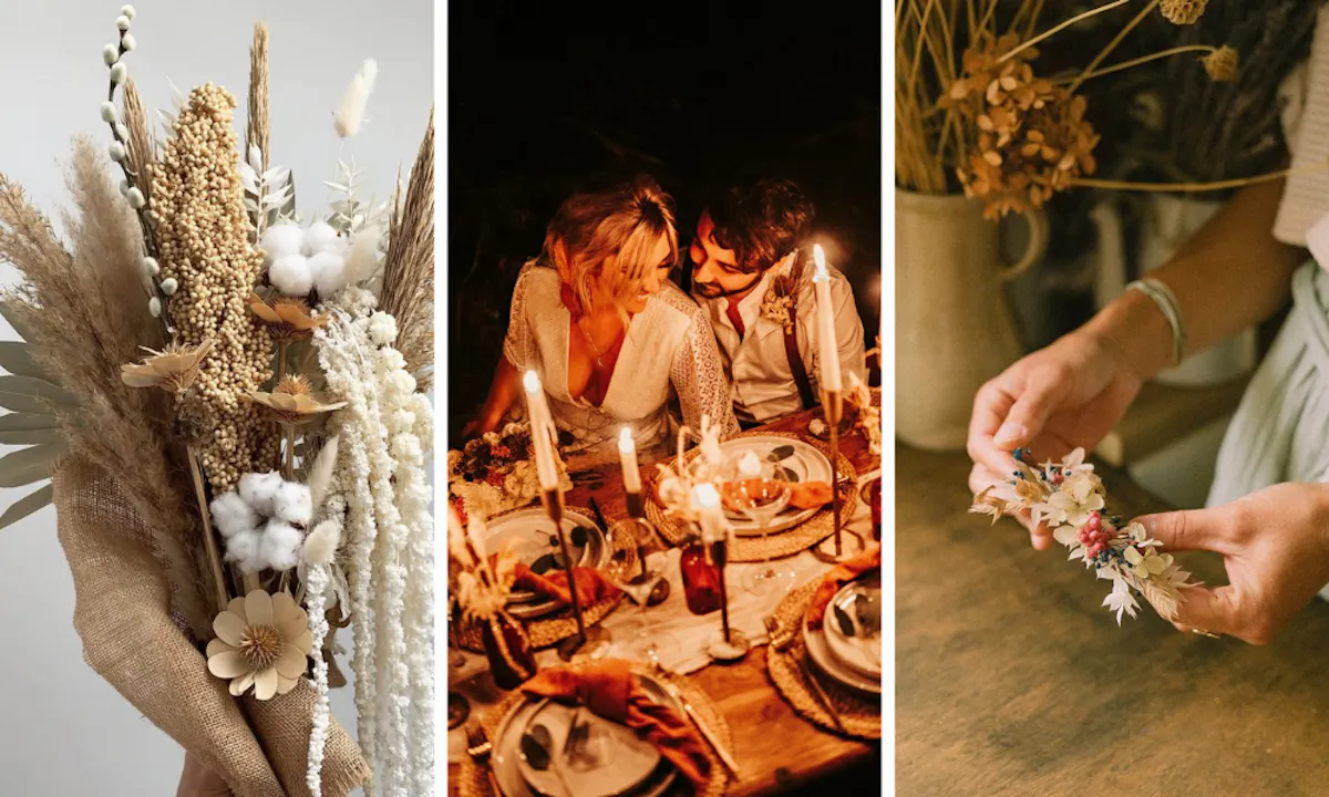 How to use dried flowers at your wedding: Ideas and practical tips