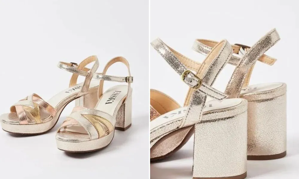 Oliver Bonas Esska Cleo Gold Heeled Sandals
