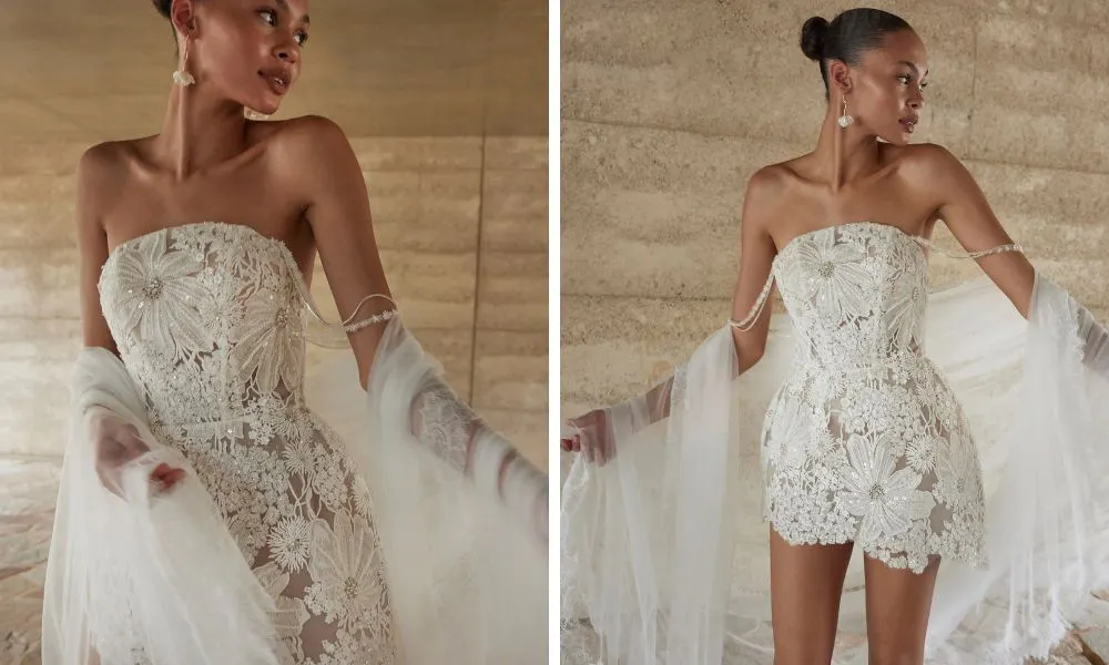 Short lace detail dress