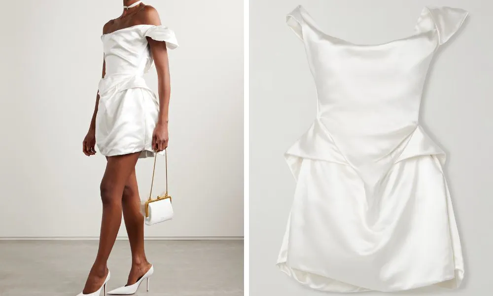 draped short dress