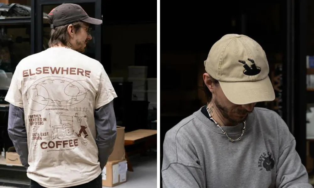 embroidered cap and t shirt