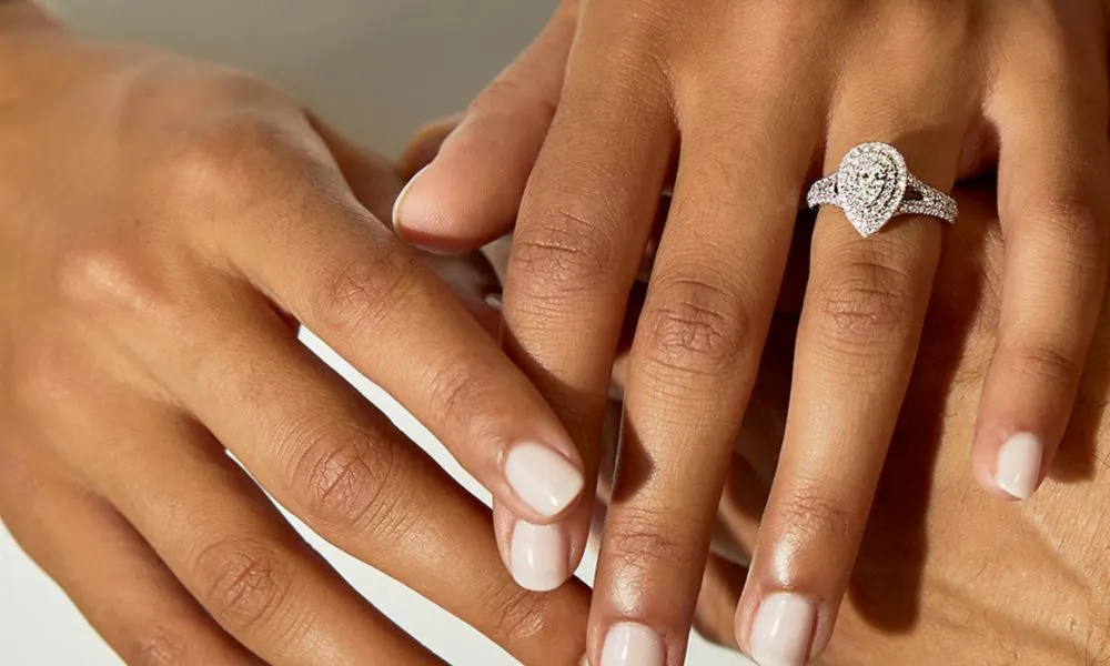 Hand with diamond ring