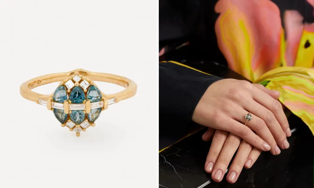 blue and gold ring