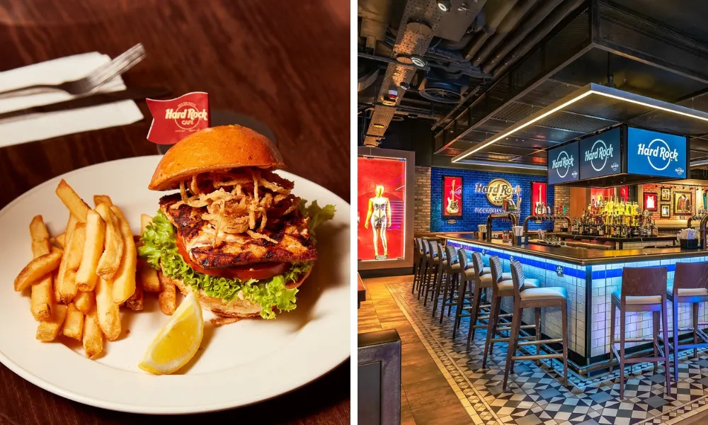hard rock burger and chips