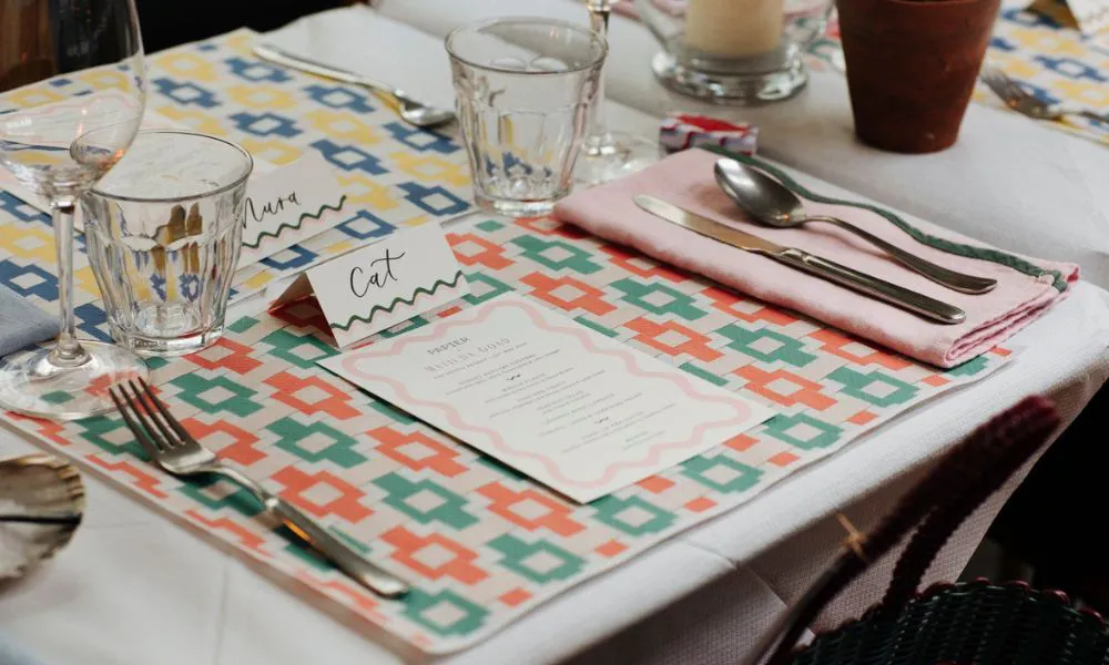 place settings from papier
