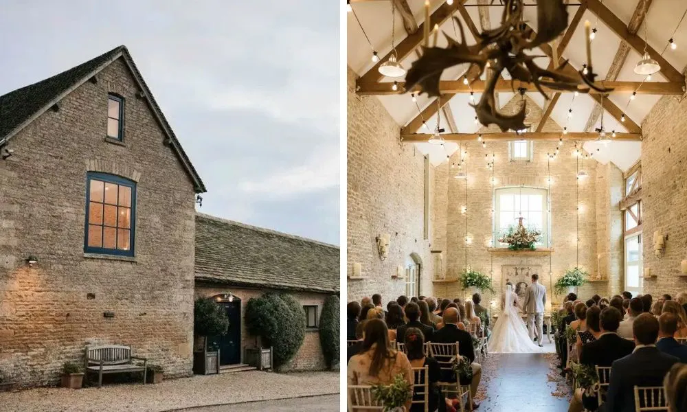 barnyard and couple getting married