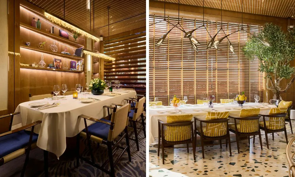 elegant, superyacht-inspired restaurant interiors