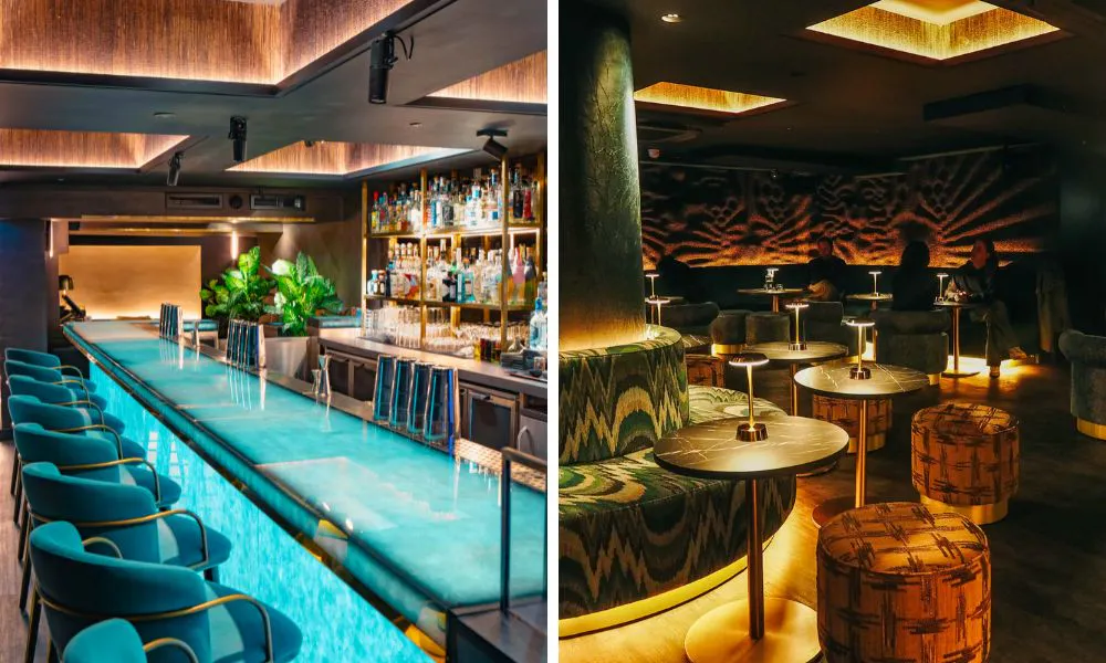 vibrant bar interiors at Viajante87