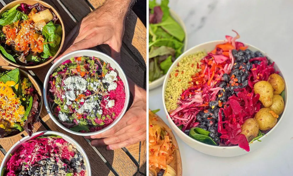 Colourful salad bowls