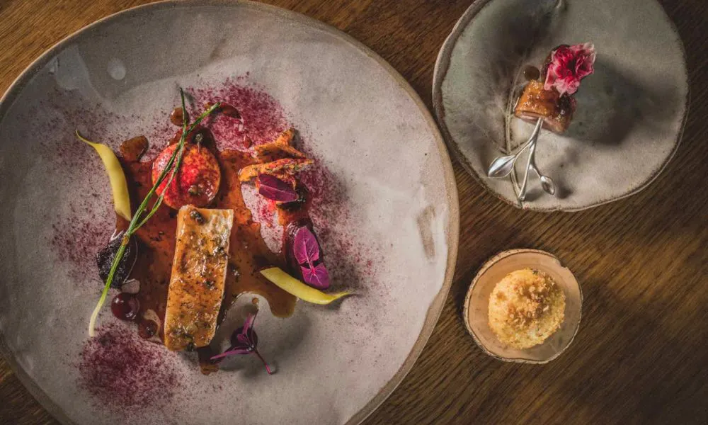 Fine dining plate of food