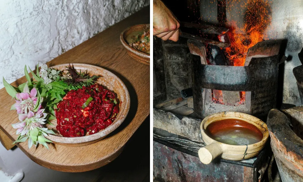 fire cooking at kiln