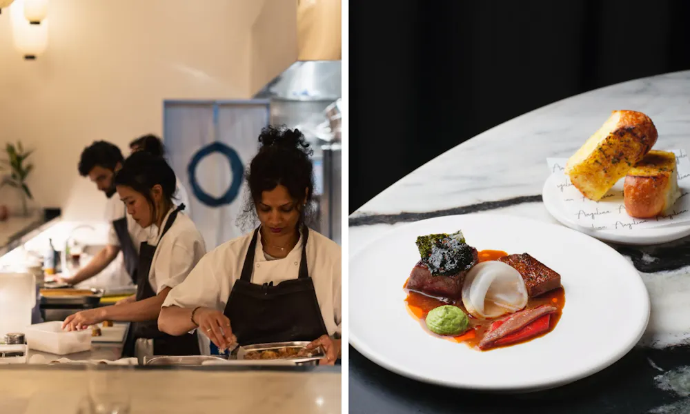 chefs behind the counter at osteria angelina