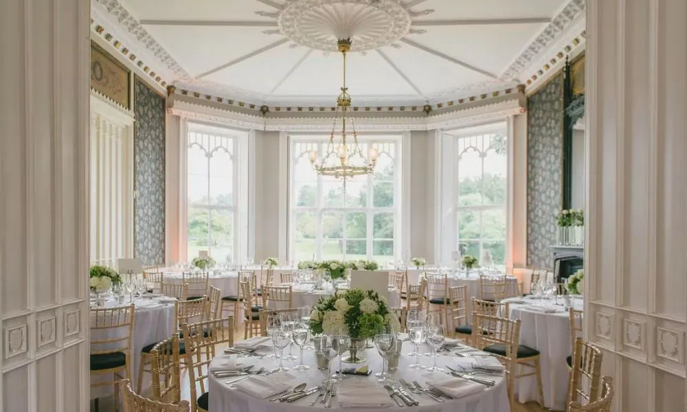 Wedding reception tables at Nonsuch Mansion