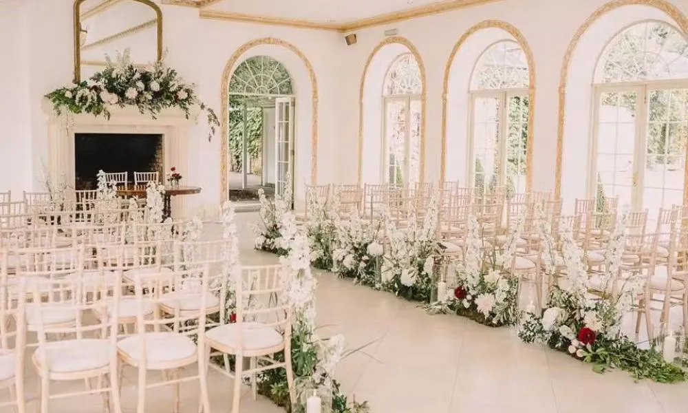 Wedding ceremony layout at Northbrook Park