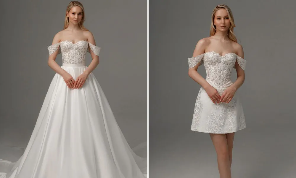 Olivia Bottega 2 in 1 Wedding Dress Mitsis With Detachable Protea Skirt