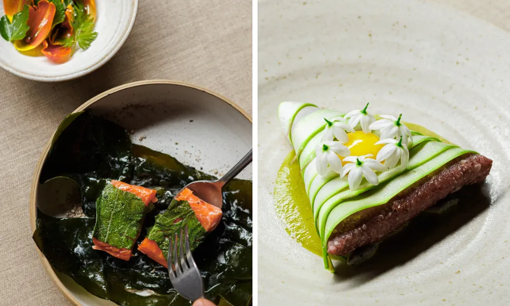 kol dishes - tetela and cured trout