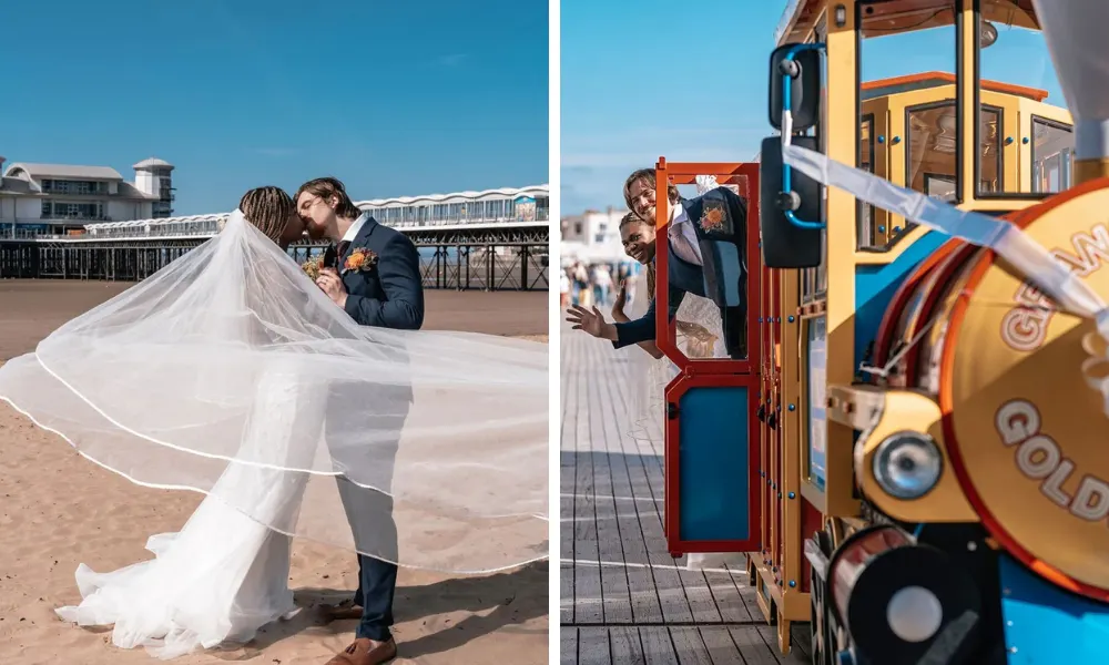 a couple getting married at The Grand Pier