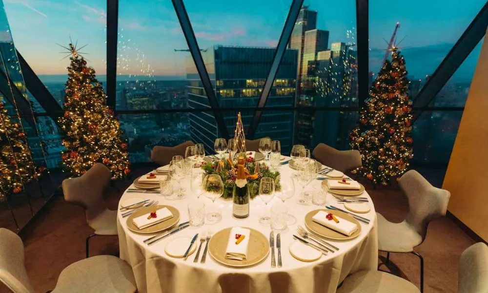 Festive table at the gherkin