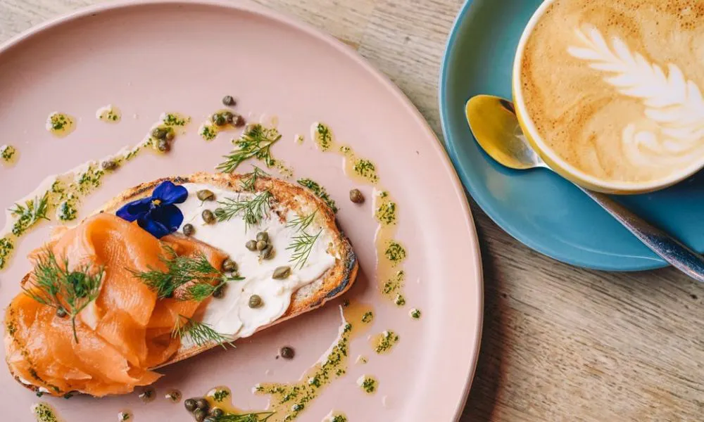 smoked salmon and latte