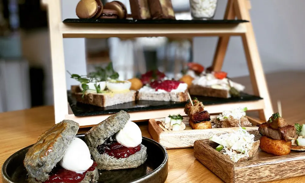 scones and savoury snacks for afternoon tea