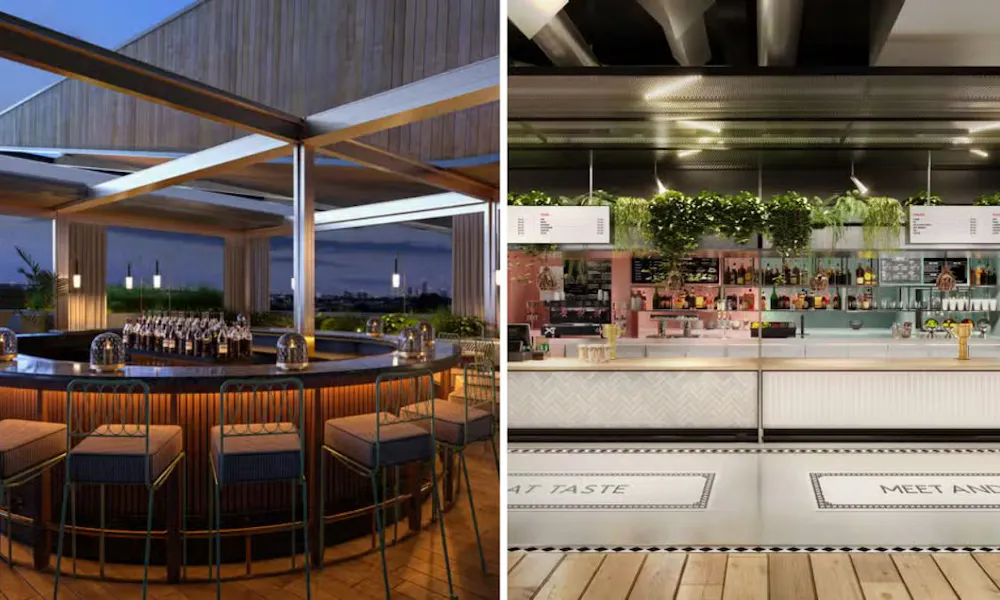 the sky deck bar and market on ground floor