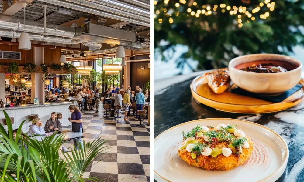 relaxed bar area, and a selection of festive starters