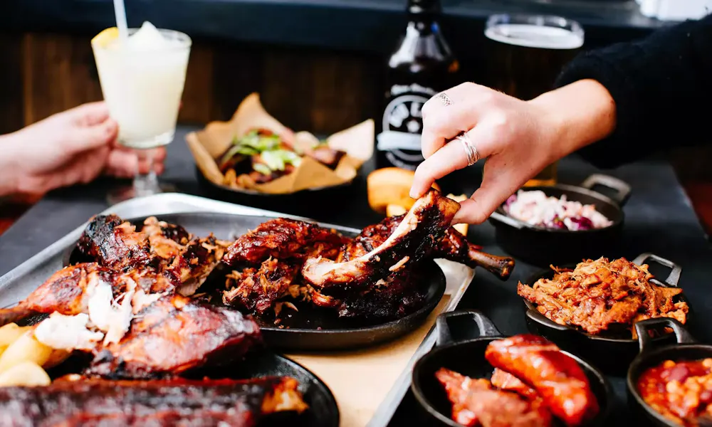 barbecue sharing platters at big easy