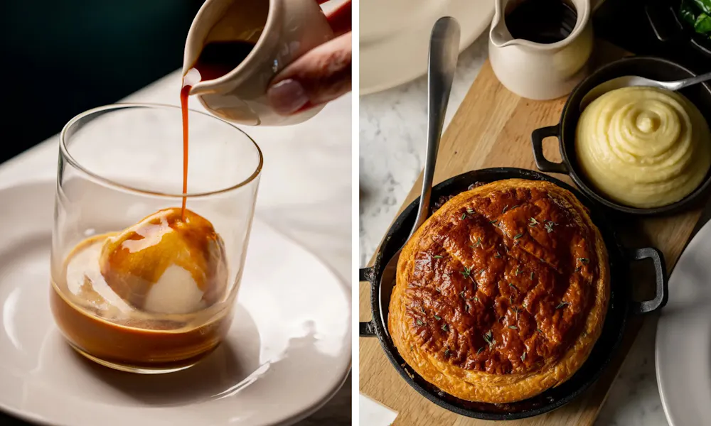 porters table guinness pie and affogato