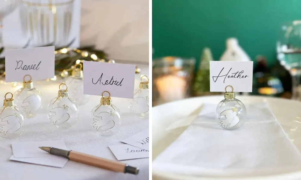 christmas weddign place card holders