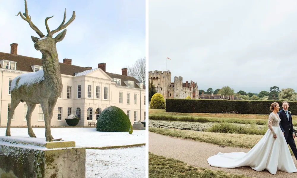 Wintry scene at wedding venue