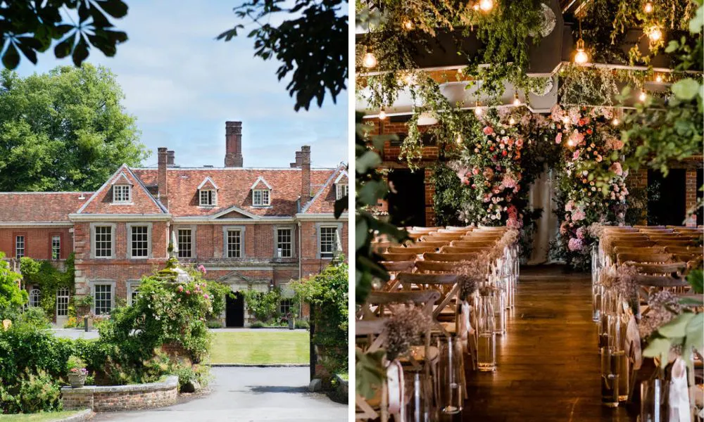 wedding hall with lots of flowers