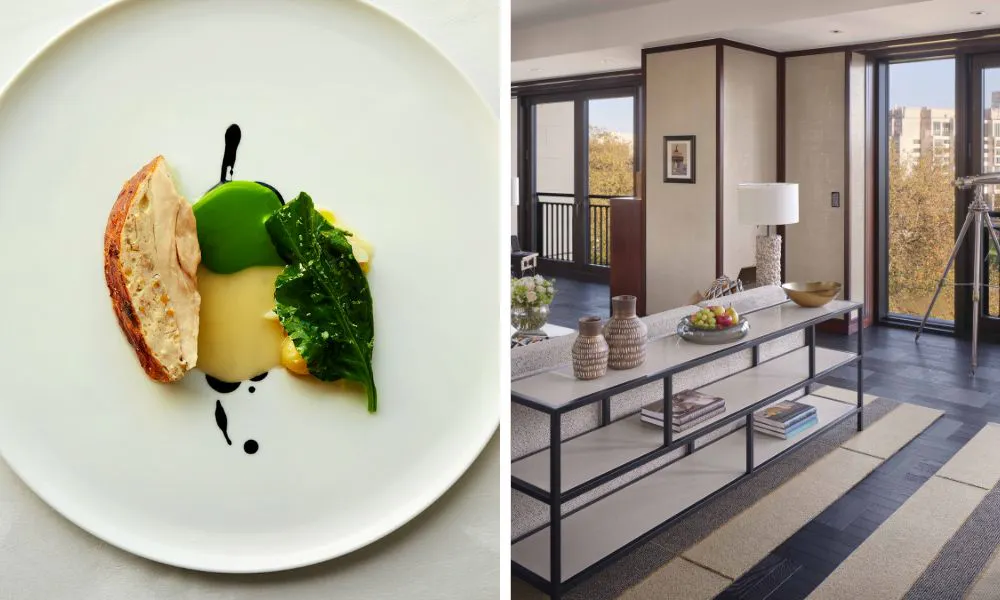Chicken dish and rooftop room