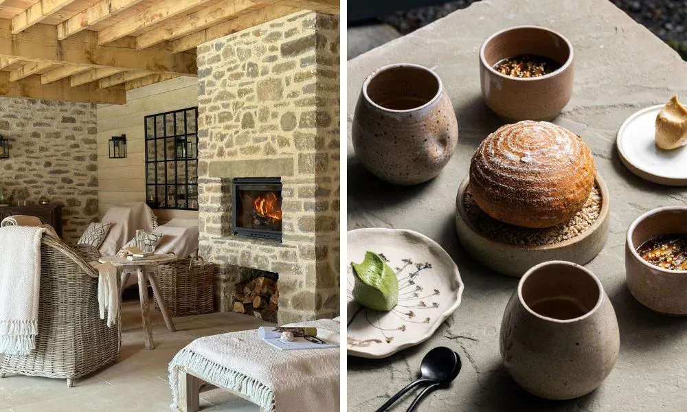 rustic interiors at Middleton Lodge, and a selection of dishes from Forge restaurant
