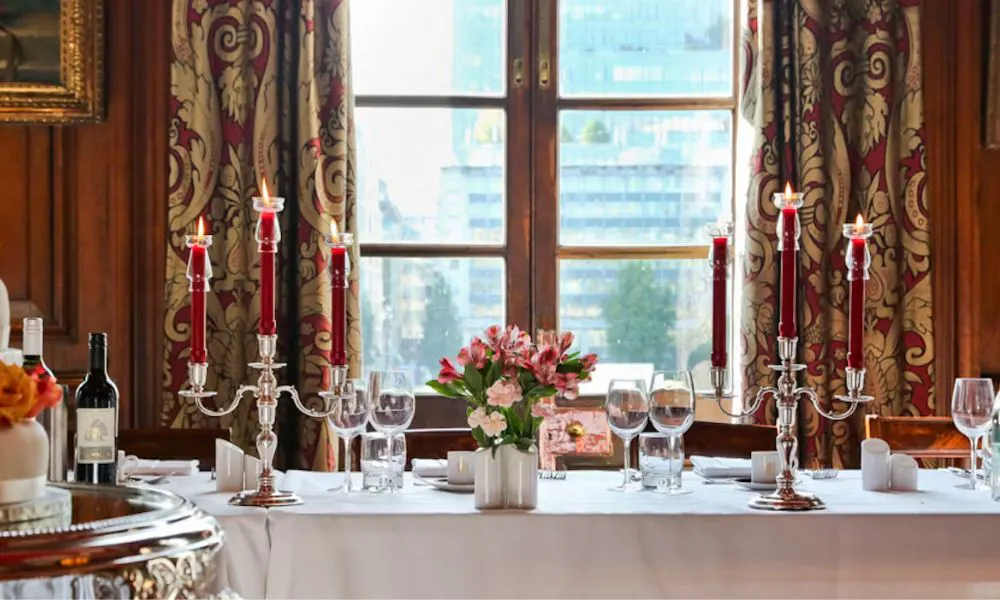 Classic candelabra wedding table decor