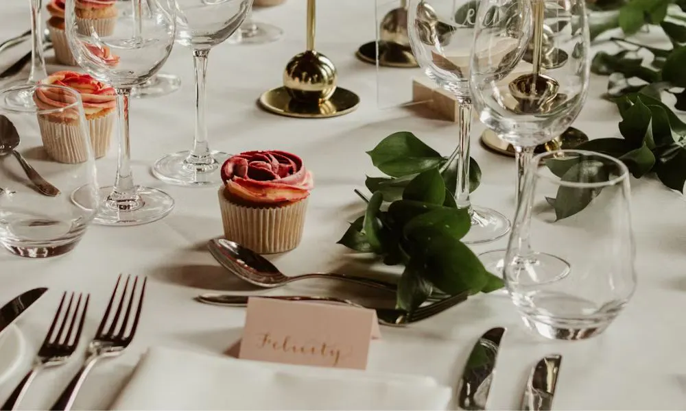 Cupcakes on wedding table as decoration