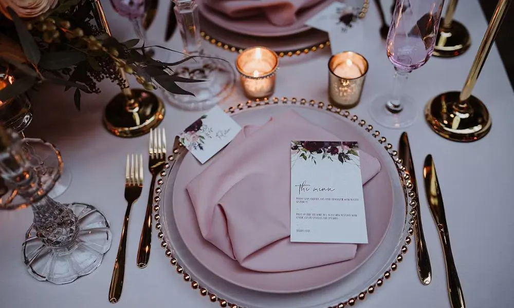 Statement pink wedding tablescape