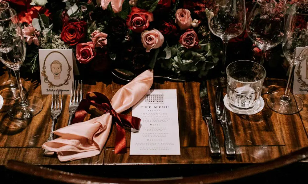 Statement wedding table flowers