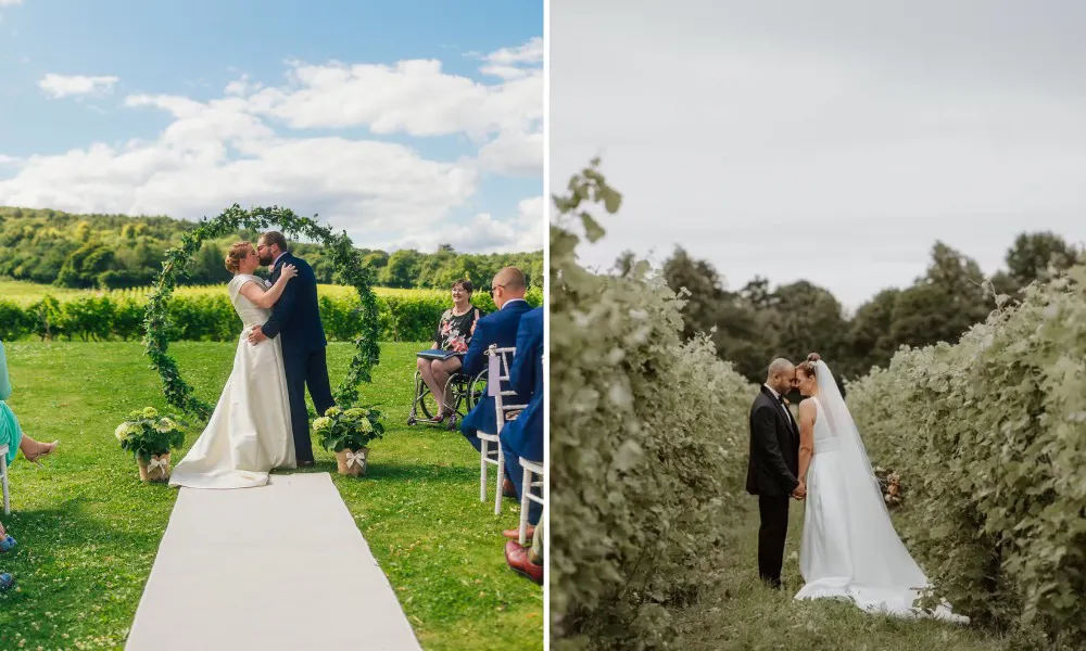 Vineyard ceremony at Denbies Wine Estate