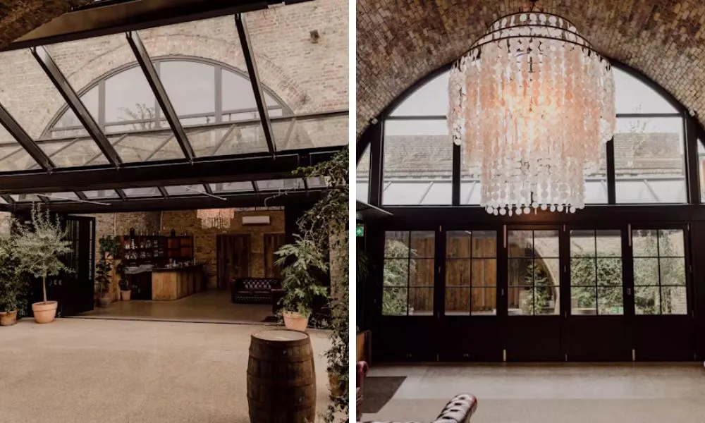 The rustic interior of 100 Barrington