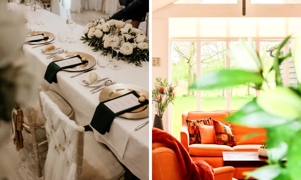 all saints wedding table setting