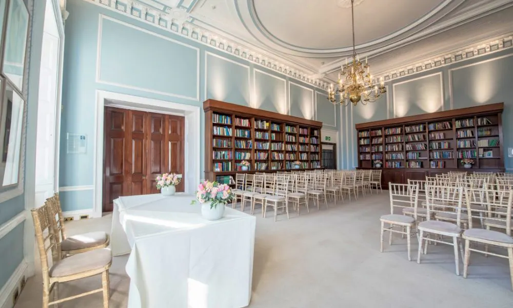 Wedding ceremony set-up at 10-11 Carlton House Terrace